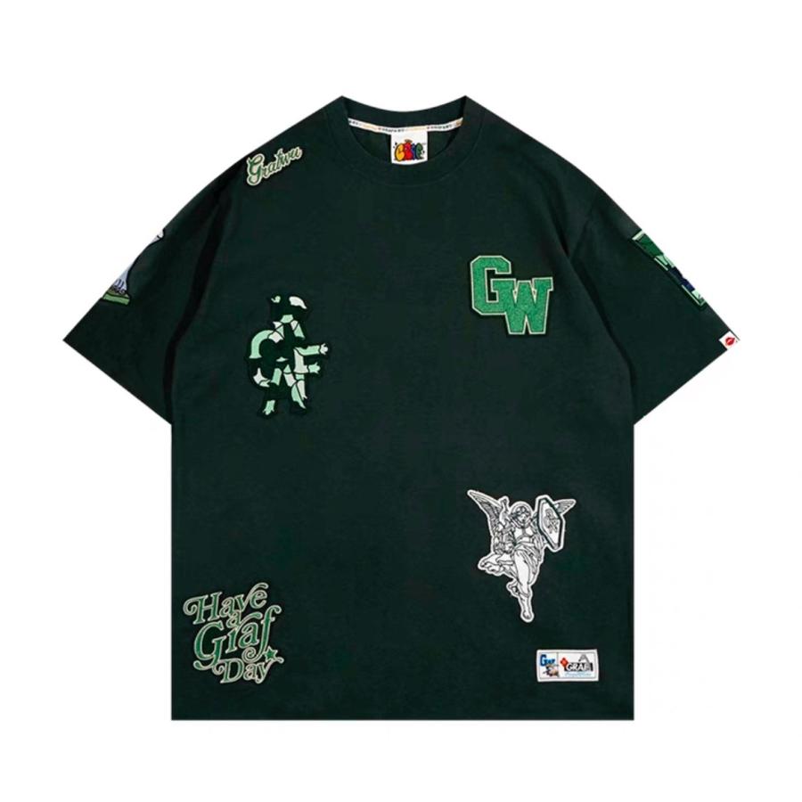 GRAF&WU グラフアンドウー ランダム刺繍ワッペン Tシャツ GRAF&WU グラフアンドウー ランダム刺繍ワッペン Tシャツ