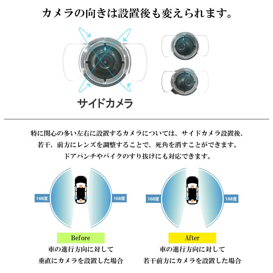 左右カメラ ドライブレコーダー 自転車事故対策 側方録画 駐車監視付き SmartReco WHSR-S100 Aタイプ ウインドウ設置ステーの画像