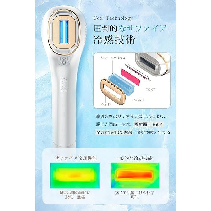 早い者勝ち❣　脱毛器 サファイア冷却 HIPL光脱毛器 2023新登場 サロン 脱毛器 サファイア冷却 HIPL光脱毛器 2023新登場 サロン級光脱毛器