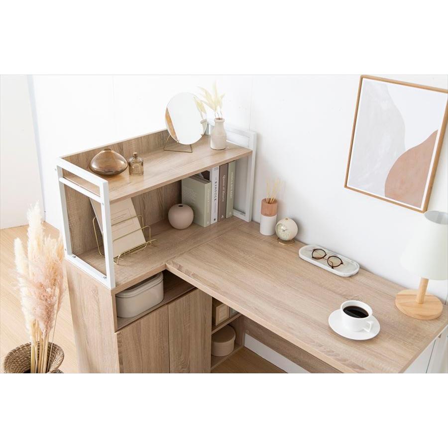 新生活‼️【幅120cm】Fine L字収納・棚付きデスク 幅120cm】Fine L字収納・棚付きデスク パソコンデスク PCデスク