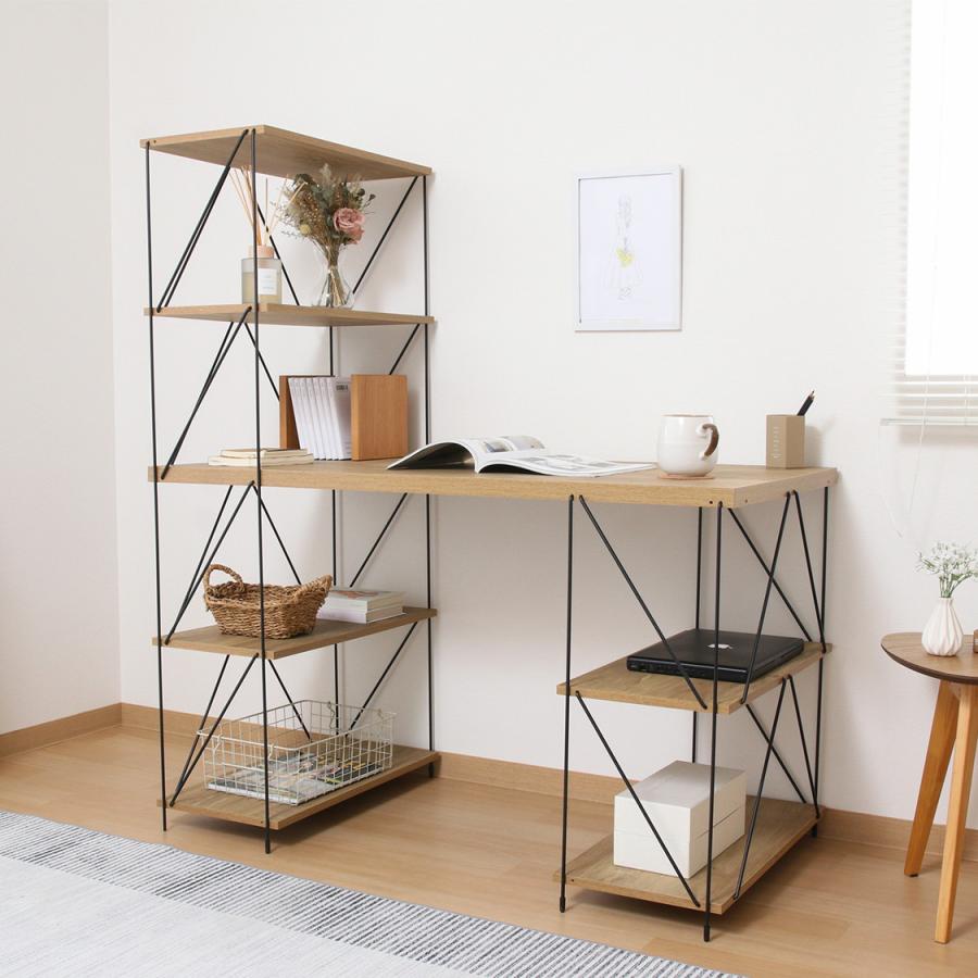 EZBO ワイヤーデスク ナチュラル 差し込むだけの簡単組み立て パソコン