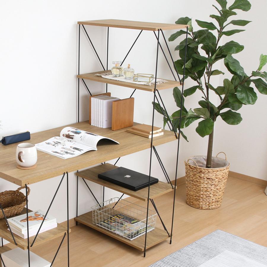 EZBO ワイヤーデスク ナチュラル 差し込むだけの簡単組み立て パソコン