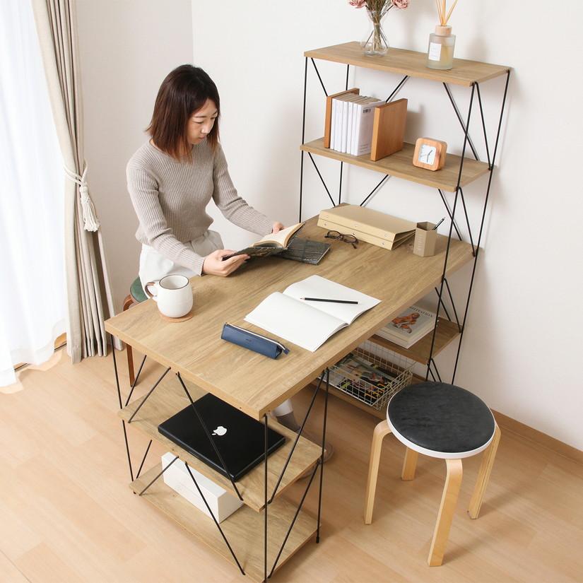 EZBO ワイヤーデスク ナチュラル 差し込むだけの簡単組み立て パソコン