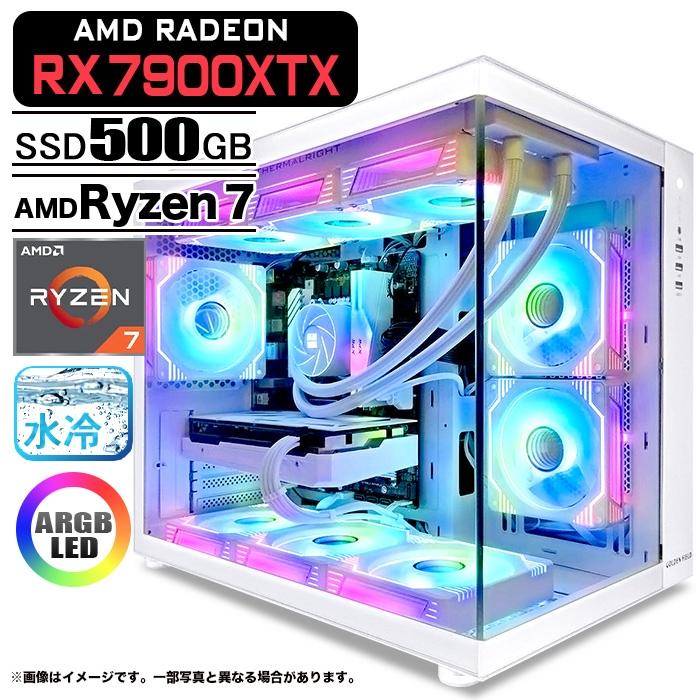 PASOUL ゲーミングPC デスクトップ 海景房 GMQ360 ホワイト AMD Radeon 