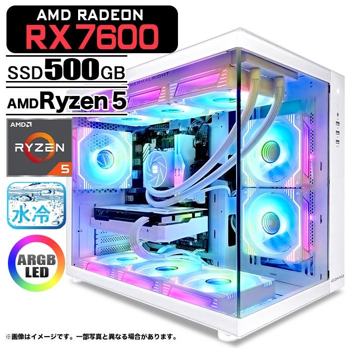PASOUL ゲーミングPC 海景房 GMQ360 ホワイト AMD Radeon RX7600 AMD 