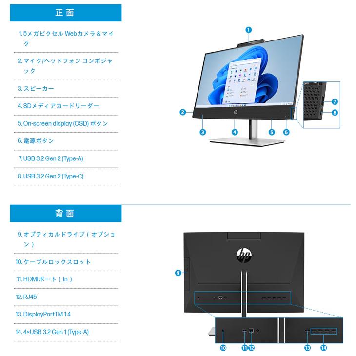 中古パソコン】HP ProOne 600G6 AIO 一体型 デスクトップ Office Win11