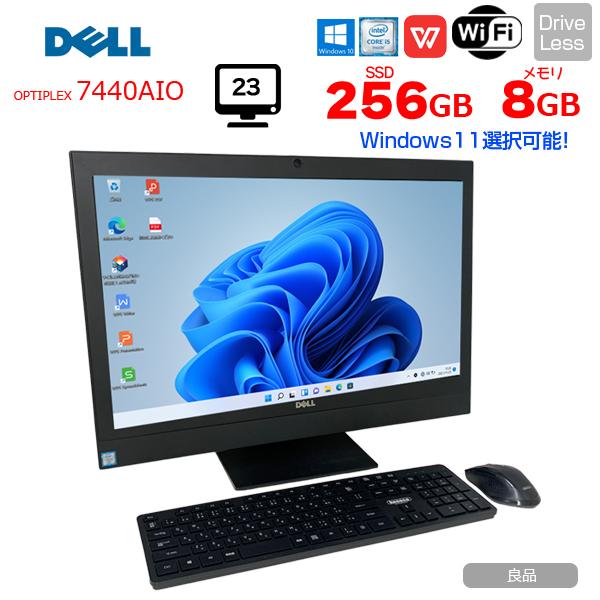 DELL 一体型 OptiPlex 7440 AIO 中古 フルHD デスクトップパソコン Win11Home [Core i5 6500 3.2GHz 8GB SSD256GB マルチ カメラ 無線 23.8型 ]良品 | DELL | 01