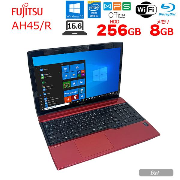 富士通 LIFEBOOK AH45/R 中古 ノート Office Win10 第4世代  [Core i3 4010U 8GB SSD256GB Blu-ray 無線 テンキー カメラ 15.6型 レッド ] ：美品｜whatfun｜02