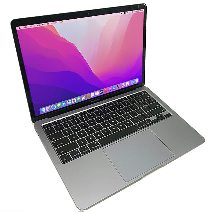 Apple MacBook Air 13.3inch MGN73J/A A2337 Late 2020 選べるOS USキー TouchID  [Apple M1チップ8コア 8G 512GB 無線 BT カメラ 13.3 純箱 Space Gray] ：良品
