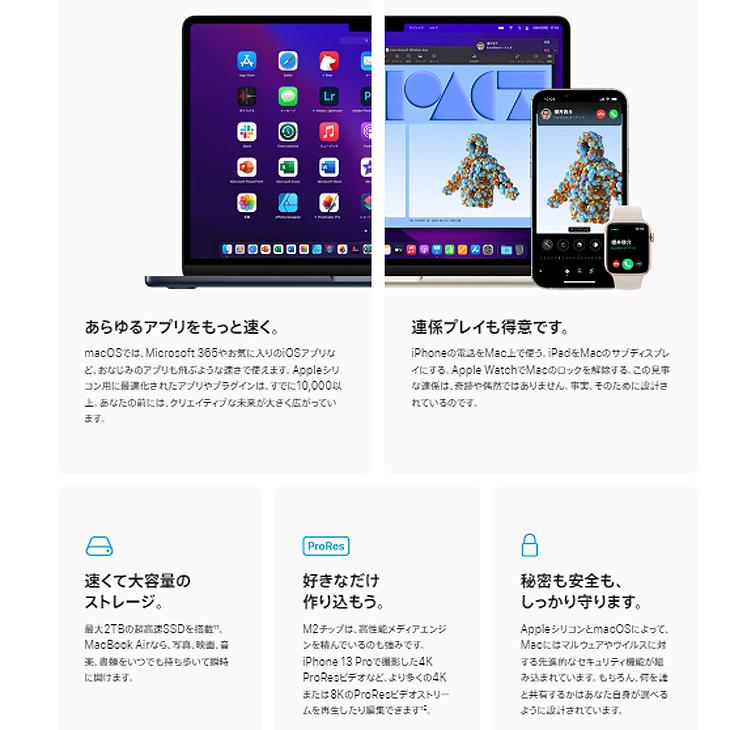 Apple MacBook Air 13.6inch MLY03J/A  A2681 2022 選べるOS TouchID [Apple M2 8コア 8G SSD512GB 無線 BT カメラ 13.6 Silver 純箱] ：美品｜whatfun｜17