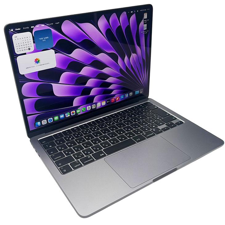 【中古パソコン】Apple MacBook Air 13.6inch MRXN3J/A  A3113 2024 TouchID [Apple M3 8コア 8GB SSD256GB 無線 BT カメラ Spacegray 純箱 ] ：美品の画像