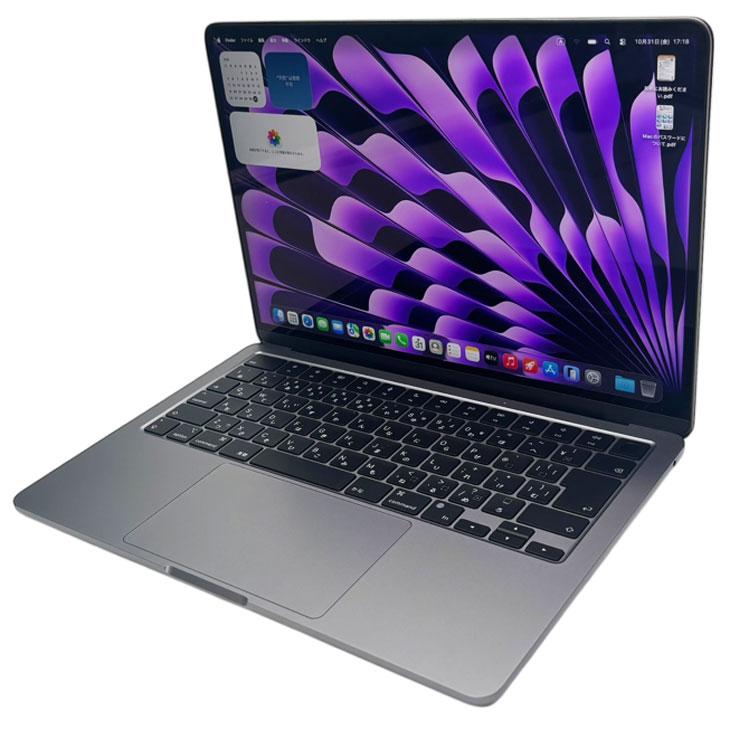 【中古パソコン】Apple MacBook Air 13.6inch MRXN3J/A  A3113 2024 TouchID [Apple M3 8コア 8GB SSD256GB 無線 BT カメラ Spacegray 純箱 ] ：美品の画像
