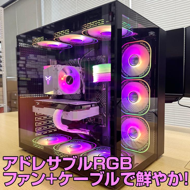 Whatfun トリプルモニタ 3画面 新品ゲーミングPC AURORA R26-I512-KI-3 RTX2060 24インチ Corei5 12400F 16GB SSD500GB 光るFAN APEX フォートナイト 1年保証｜whatfun｜03