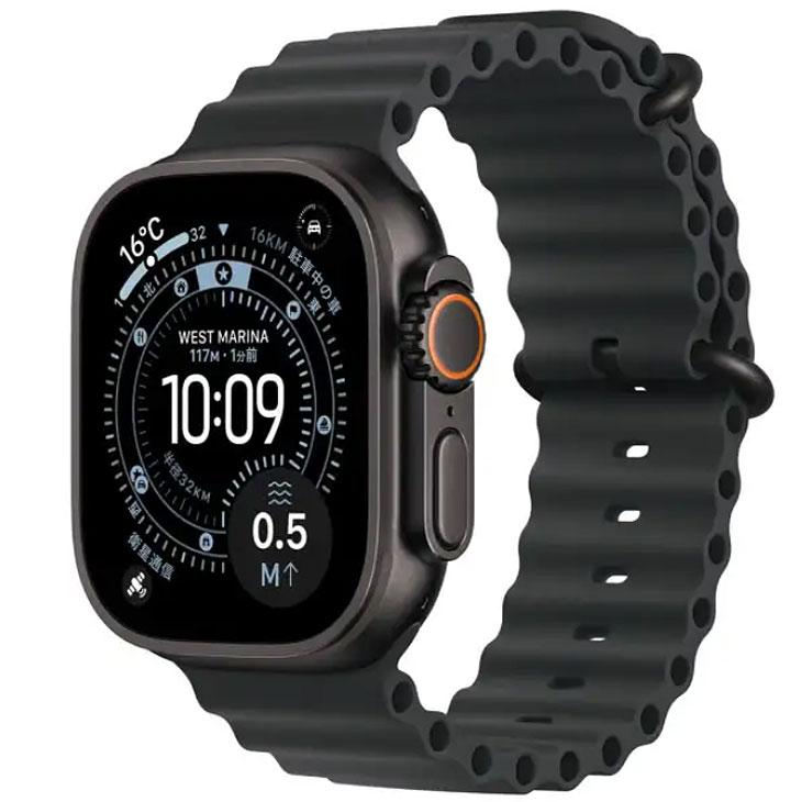 【中古SIMフリー】アップルウォッチ Apple Watch Ultra 3（GPS-セルラー）49mm MF0J4J/A　A3281 ブラックチタニウム/オーシャンバンド ] ：良品の画像