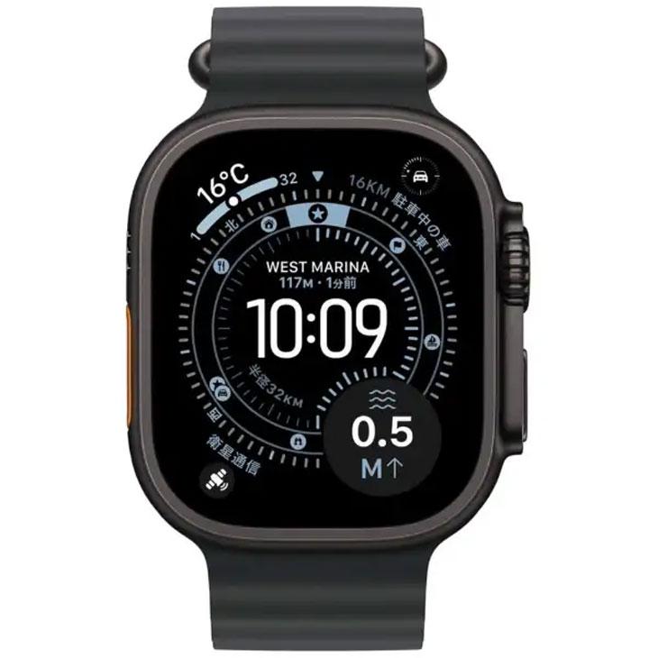 【中古SIMフリー】アップルウォッチ Apple Watch Ultra 3（GPS-セルラー）49mm MF0J4J/A　A3281 ブラックチタニウム/オーシャンバンド ] ：良品の画像