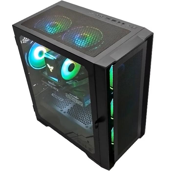 PASOUL ゲーミングPC デスクトップパソコン ブラック メッシュ AMD