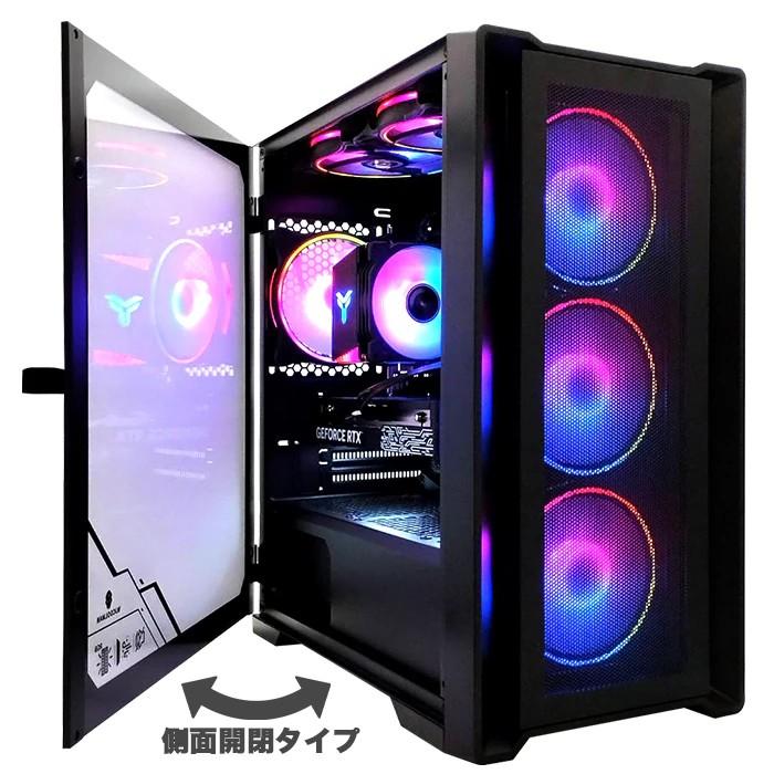 PASOUL ゲーミングPC デスクトップパソコン ブラック メッシュ AMD