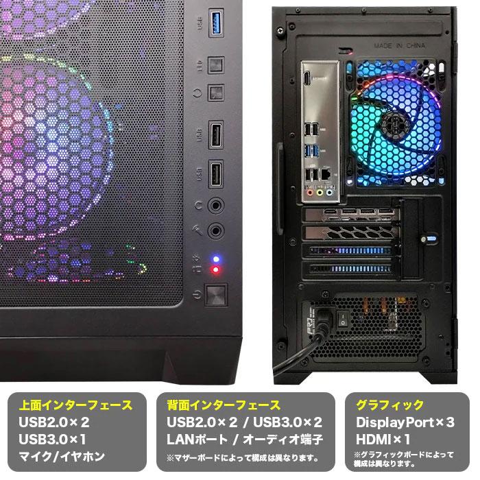 PASOUL ゲーミングPC デスクトップパソコン ブラック メッシュ AMD