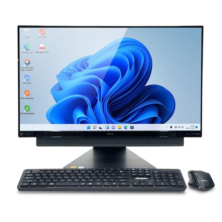 NEC LAVIE Desk DA770/KAB 中古 一体型デスク 地デジ Office Win10 or Win11 キーマウス[Core i7 8550U 16GB SSD1TB Blu-ray カメラ 23.8型 黒]：良品｜whatfun｜06