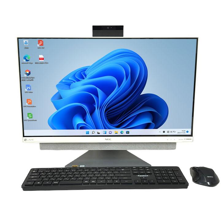 NEC LAVIE Desk DA770/KAW 中古 一体型デスク 地デジ Office Win10 or Win11 キーマウス[Core i7 8550U 16GB SSD1TB Blu-ray カメラ 23.8型 白]：良品｜whatfun｜10