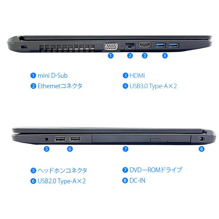 Epson endeavor NJ4100 8GBメモリ 128GB SSD Endeavor EPSON NJ4100E 中古ノート 選べる Win11 or Win10