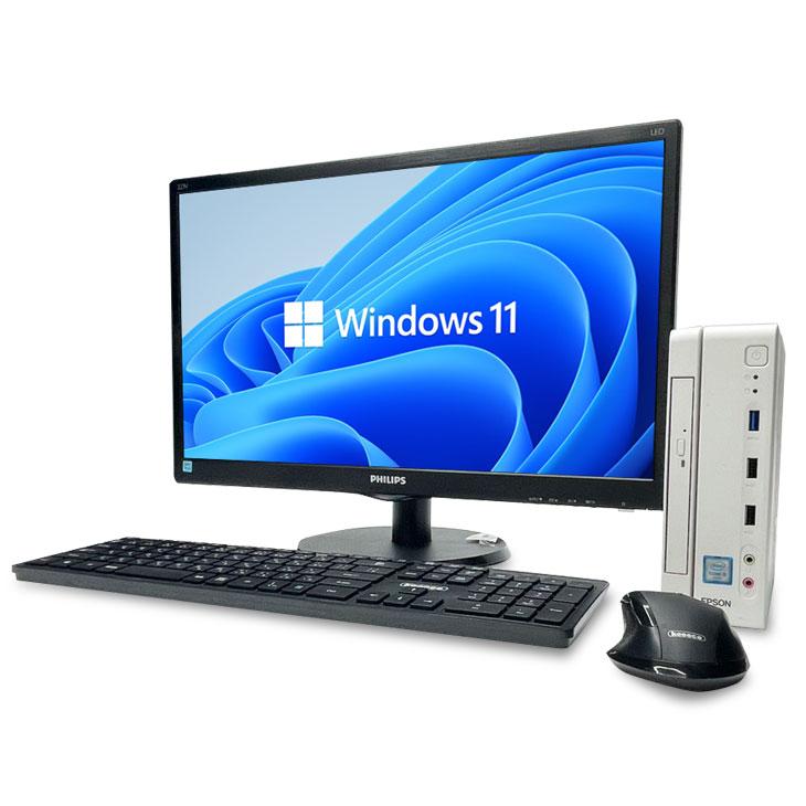 【今だけ24型液晶】EPSON Endevor JE180-VIDA すぐ使えるセット Office Win11  無線キー・マウス  [ Corei5 6500T 8GB SSD128G HDD1TB マルチ 24型液晶]：良品｜whatfun｜06