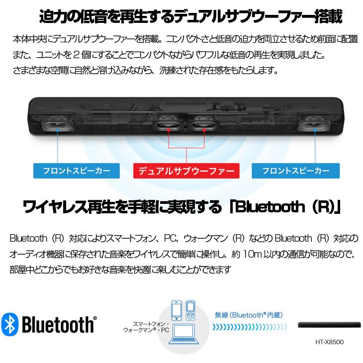 SONY HT-X8500  サウンドバー　高性能スピーカー　Alexa　3Dサラウンド Bluetooth Wi-Fi HDMI テレビ　音楽を簡単ストリーミング　Wi-Fi　送料無料　｜whatfun｜05