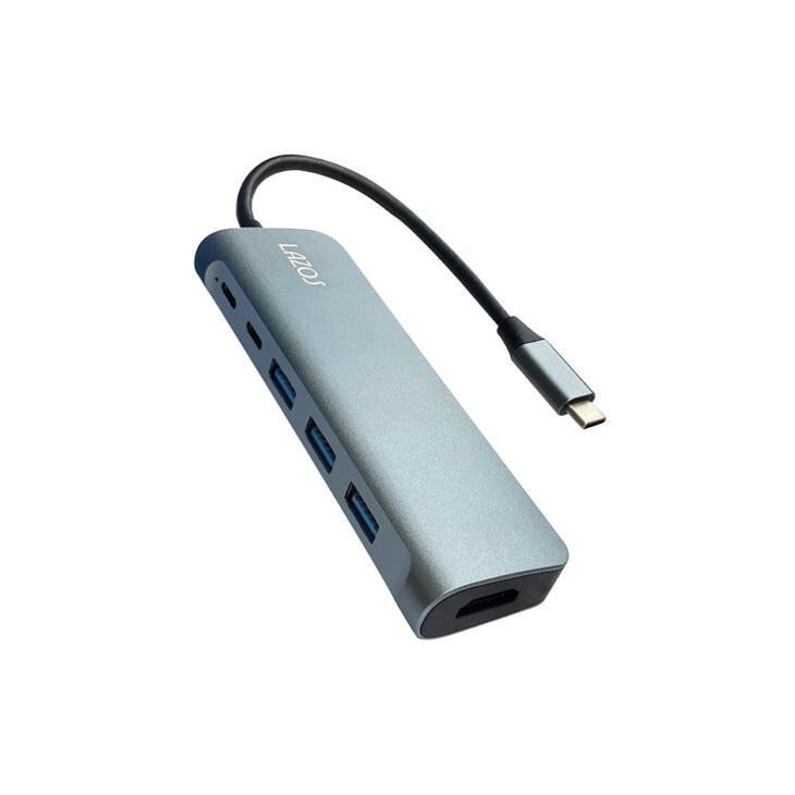 Lazos L-CH6 6in1 Type-c ハブ USB TypeC 最大96W Type-A USB3.0 HDMI