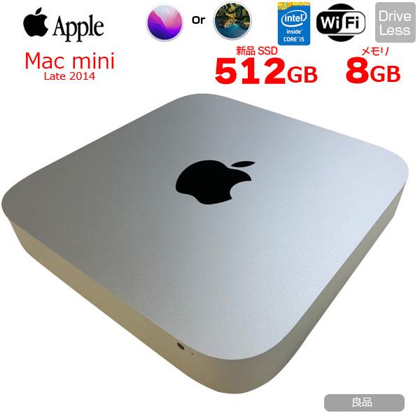 新作通販 Apple Mac mini A1347 [Core MGEN2J i5 無線 選べるOS 2.6GHz 小型デスク SSD512GB  2014 A 8GB or 4278U Late BT]：良品 Monterey Bigsur Macデスクトップ