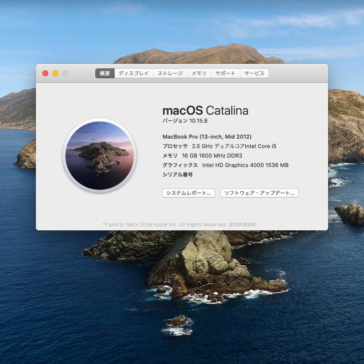 MacBook Pro 【中古パソコン】Apple 13.3inch MD101J/A A1278 Mid 2012