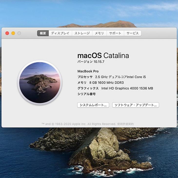Apple MacBook Pro 13.3inch MD101J/A A1278 Mid 2012  [core i5 3210M 2.5GHz 8G SSD256GB マルチ 無線 BT カメラ 13.3 Catalina 10.15.7] ：アウトレット｜whatfun｜09