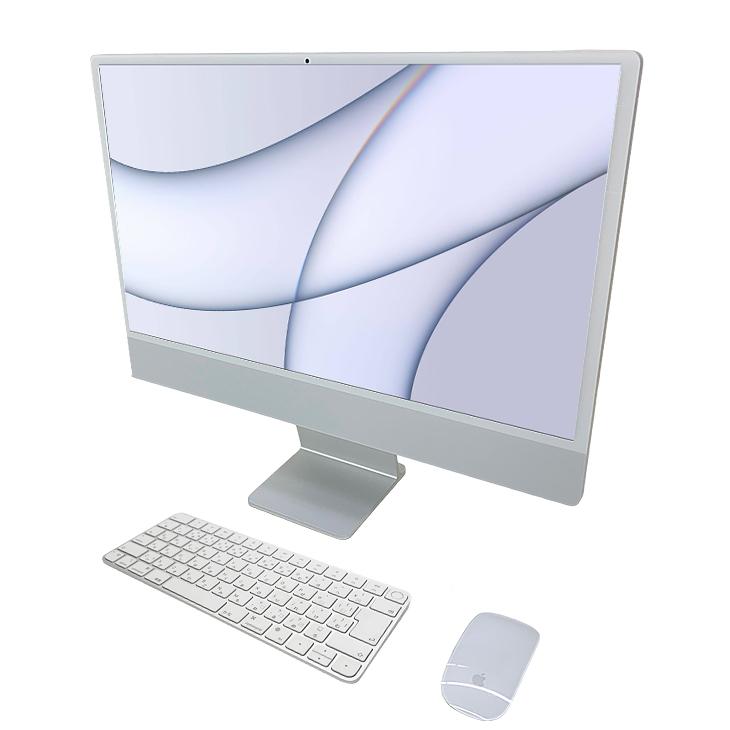 【中古パソコン】Apple iMac 24inch MGPD3J/A A2438 4.5K 2021 一体型 Touch ID [Apple M1 8コア メモリ16GB SSD1TB 無線 BT カメラ 24インチ Silver ]:美品の画像