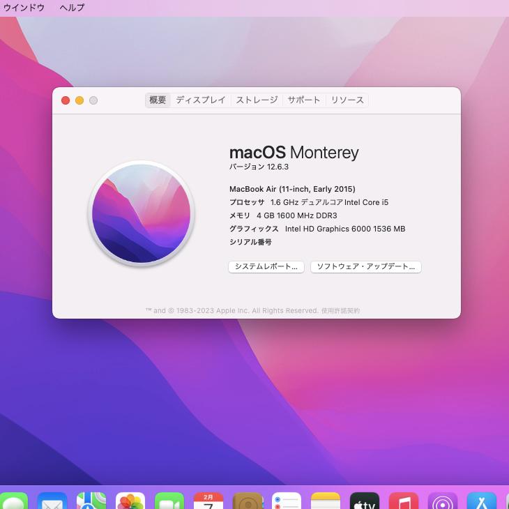 MacBook Air Apple 11.6inch MJVP2J/A A1465 Early 2015 選べるOS 