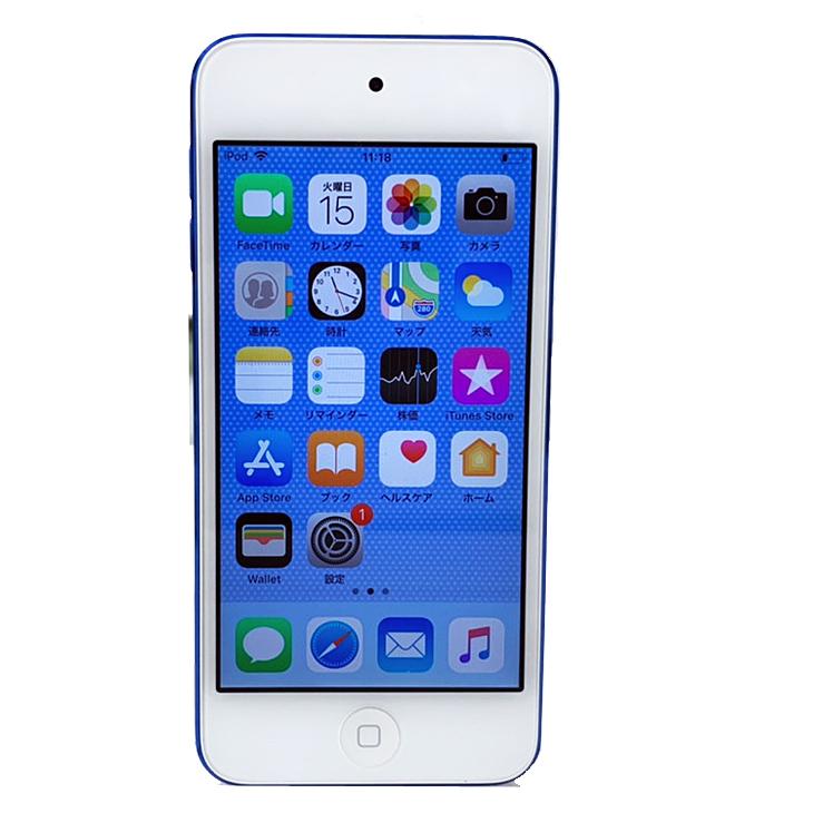 【新品バッテリに交換済】Apple iPod touch6 第6世代 MKHV2J/A [32GB 4インチRetinaディスプレイ Wi-Fi カメラ iOS12.5.7 ブルー] ：良品 中古 アイポッド_4