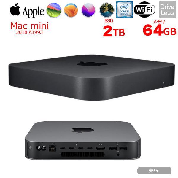 Apple Mac mini MRTT2J/A A1993 2018 小型デスク 選べるOS [Core i7 