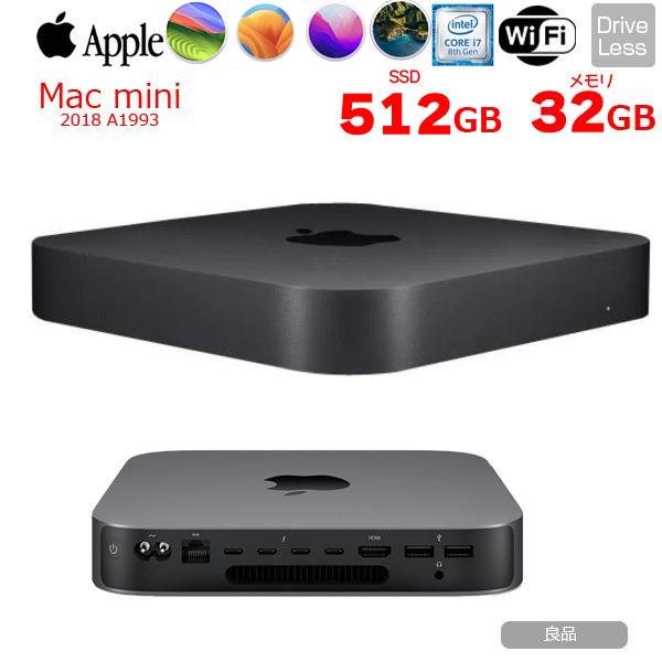 【今だけ無線キーボードマウス付】Apple Mac mini MRTT2J/A A1993 2018 小型デスク 選べるOS [Core i7 8700B 32GB 512GB 無線 BT スペースグレイ  ]：良品｜whatfun｜02