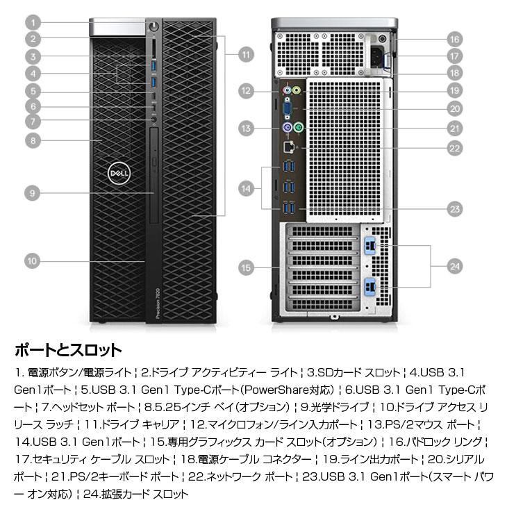 Windowsデスクトップ Dell T5820 workstation DELL（デル） 【メモリ32GBに倍増中↑】DELL Precision T5820SMT Xeon