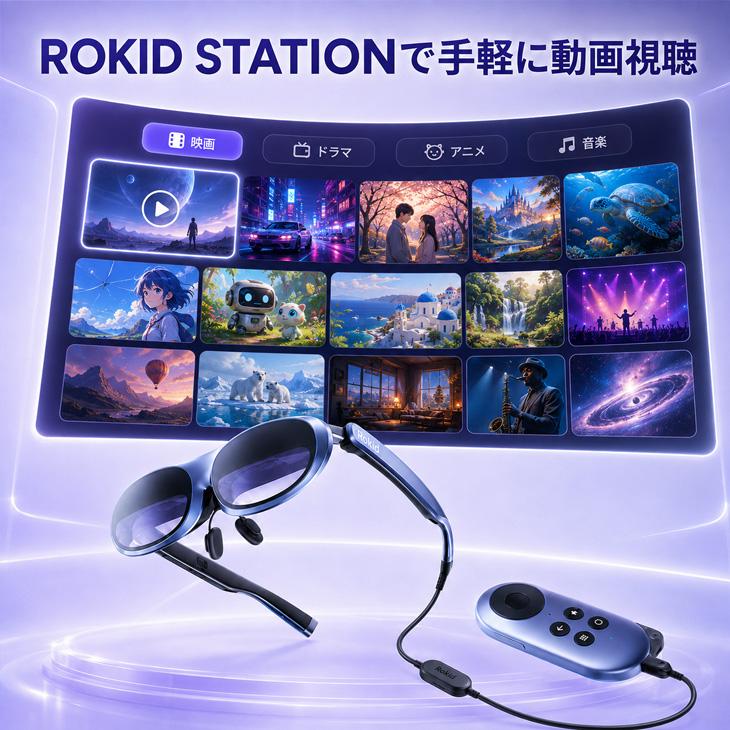 グラス＆ステーションセット】ROKID MAX RA201 ARグラス ROKID STATION
