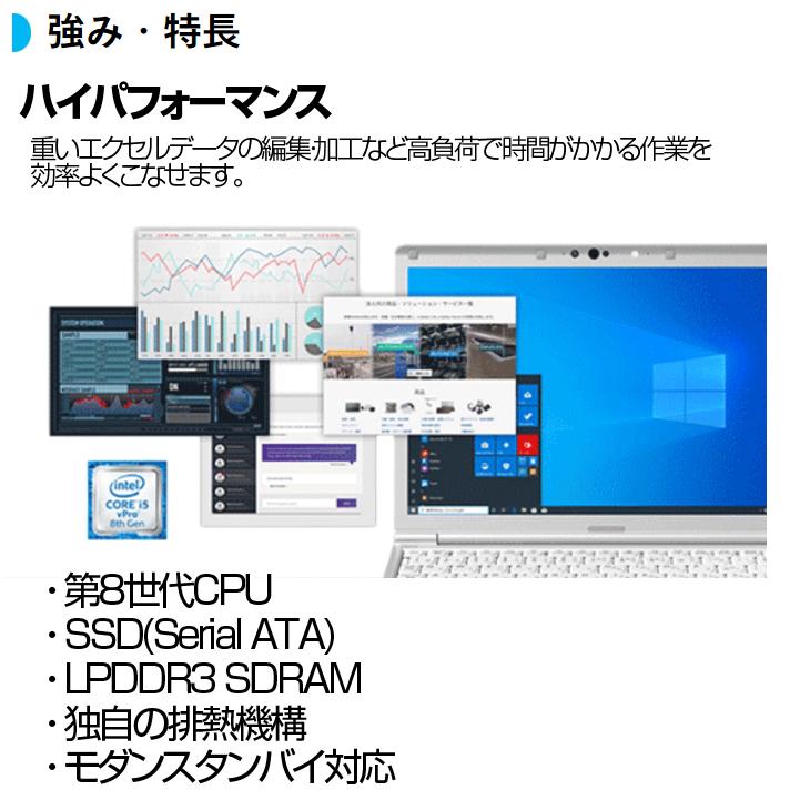 【中古パソコン】Panasonic CF-SV8 ！中古 レッツ ノート Office Win11 [Core i5 8365U 8GB 512GB 無線 カメラ 12.1型]:アウトレット |  | 02