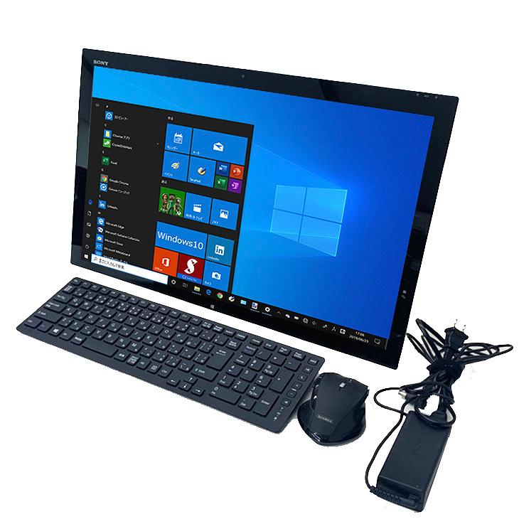 SONY VAIO Tap 21 SVT2122A1J 中古 一体型デスク Office Win10 第4世代 タッチパネル  無線キー・マウス付[Core i7 4558U 16G SSD1TB 無線 カメラ 21.5型] ：良品