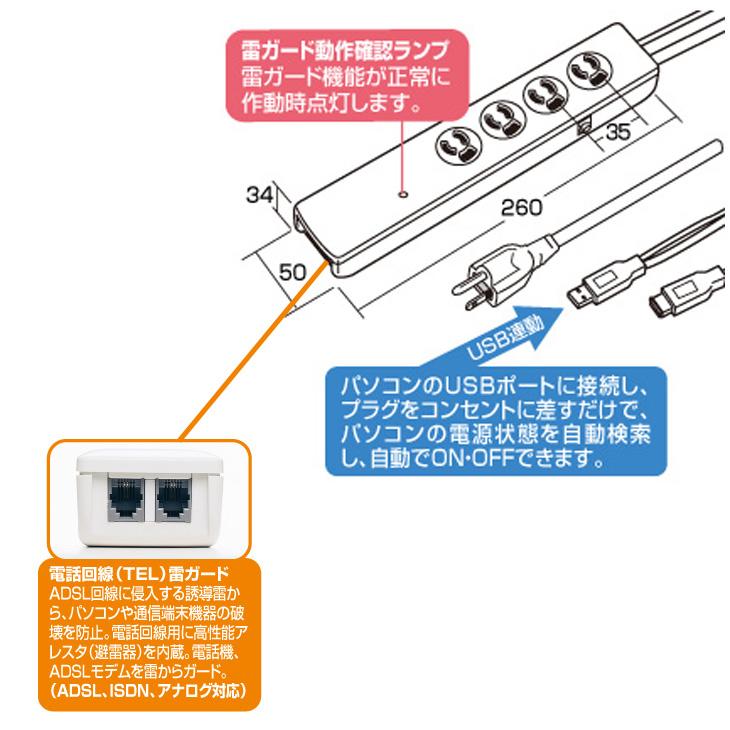SANWA SUPPLY（サンワサプライ） 中古 SANWA TAP-RE9SPUN 高性能雷連動