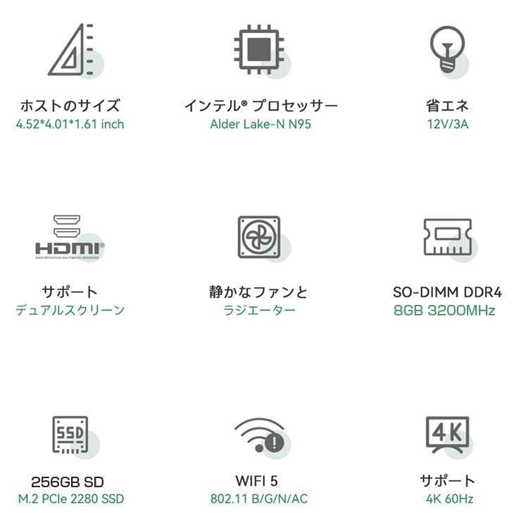 新品未使用】TRIGKEY Green G4-N95 超小型 デスクトップパソコン Win11