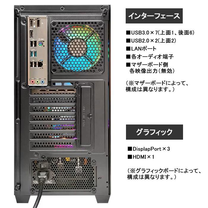 PASOUL ゲーミングPC GP-V3 ブラック ピラーレス AMD Radeon RX7600XT