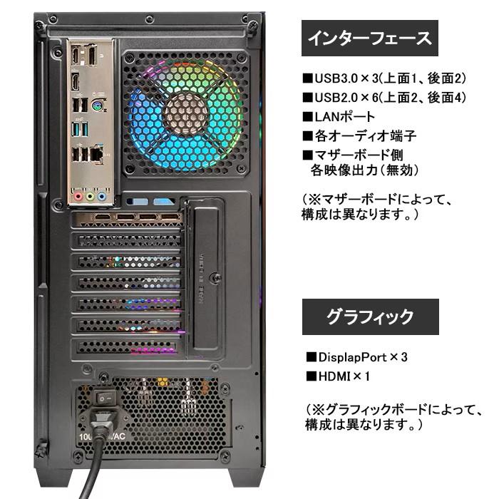 PASOUL ゲーミングPC デスクトップパソコン GP-V3 ブラック ピラーレス