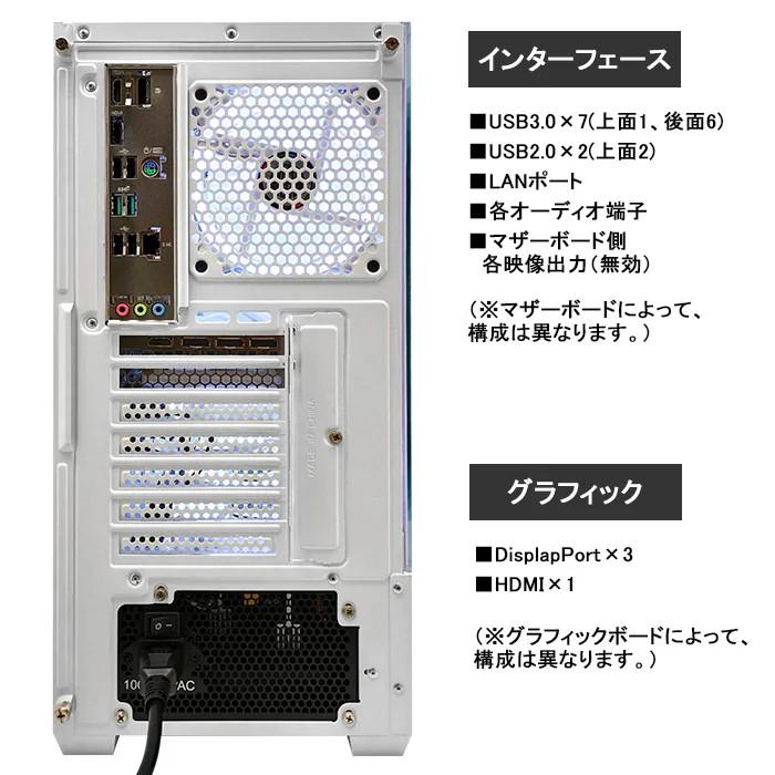 PASOUL ゲーミングPC GP-V3 ホワイト ピラーレス GeForce RTX4060 AMD 