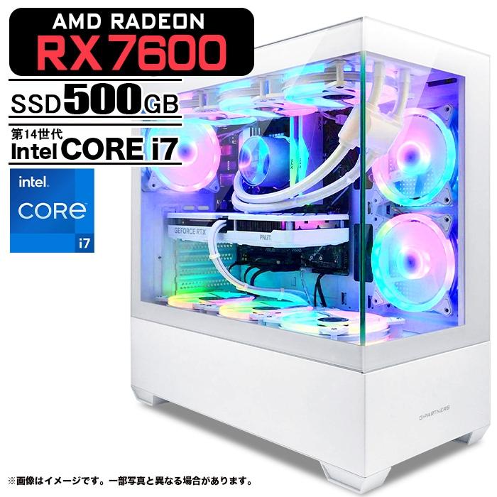 PASOUL ゲーミングPC GP-V3 ホワイト ピラーレス AMD Radeon RX7600 第 