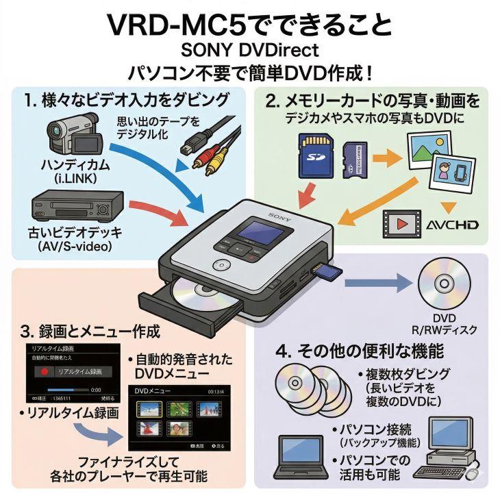 レンタル】1泊2日〜VHSビデオをDVDにダビング DVDライター VRD-MC5