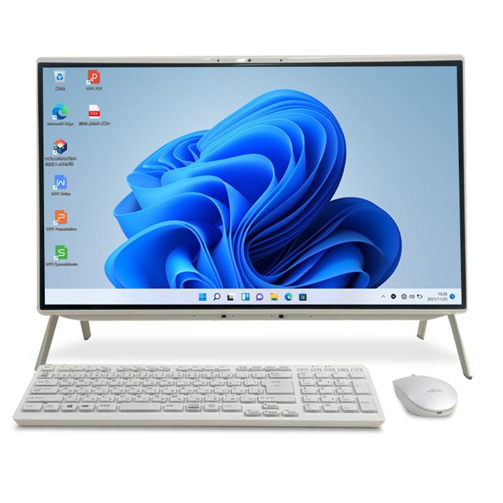 中古良品一体型パソコン 富士通 WF1/C2 Windows11+office 高性能i7-7700HQ/爆速SSD512GB+HDD1TB/メモリ8GB/23.8インチ/webカメラ/DVDマルチ 富士通（FUJITSU） 【中古PC】富士通 ESPRIMO WF1/D3 FMVWD3F1 一体型