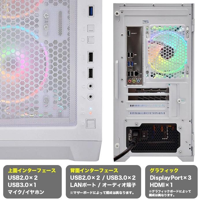 PASOUL ゲーミングPC デスクトップパソコン ホワイト メッシュ GeForce
