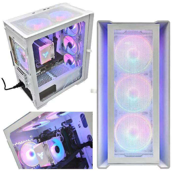 PASOUL ゲーミングPC デスクトップパソコン ホワイト メッシュ GeForce